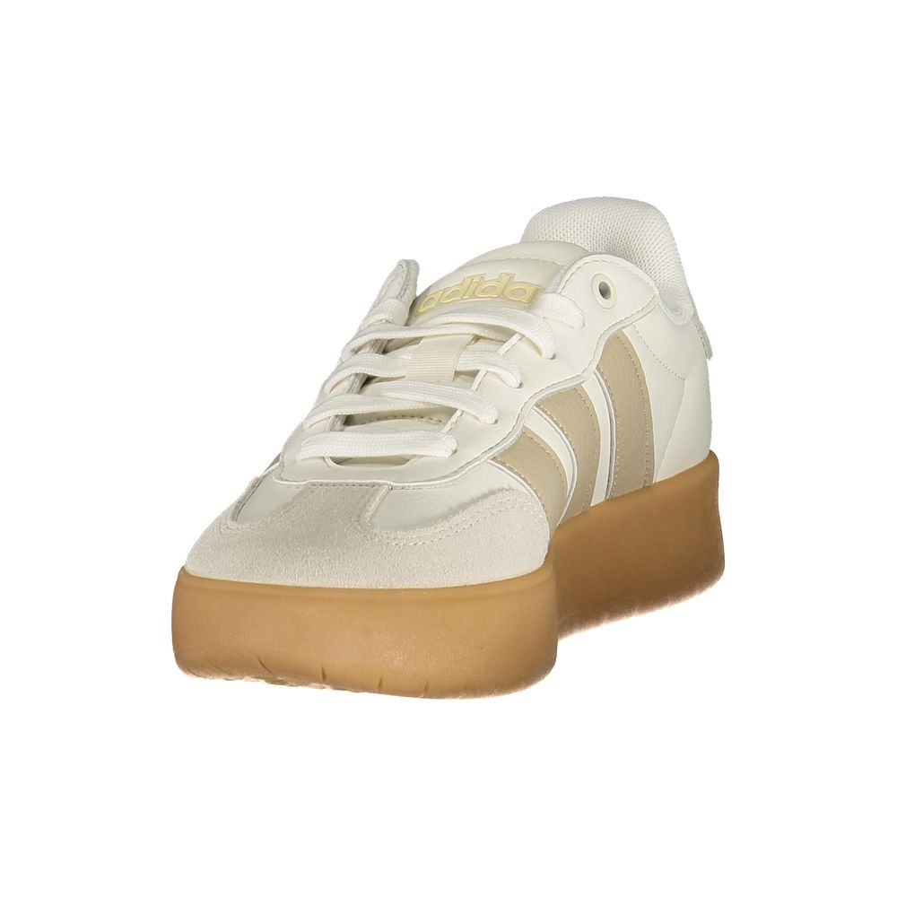 Adidas White Polyester Athletic Sneakers