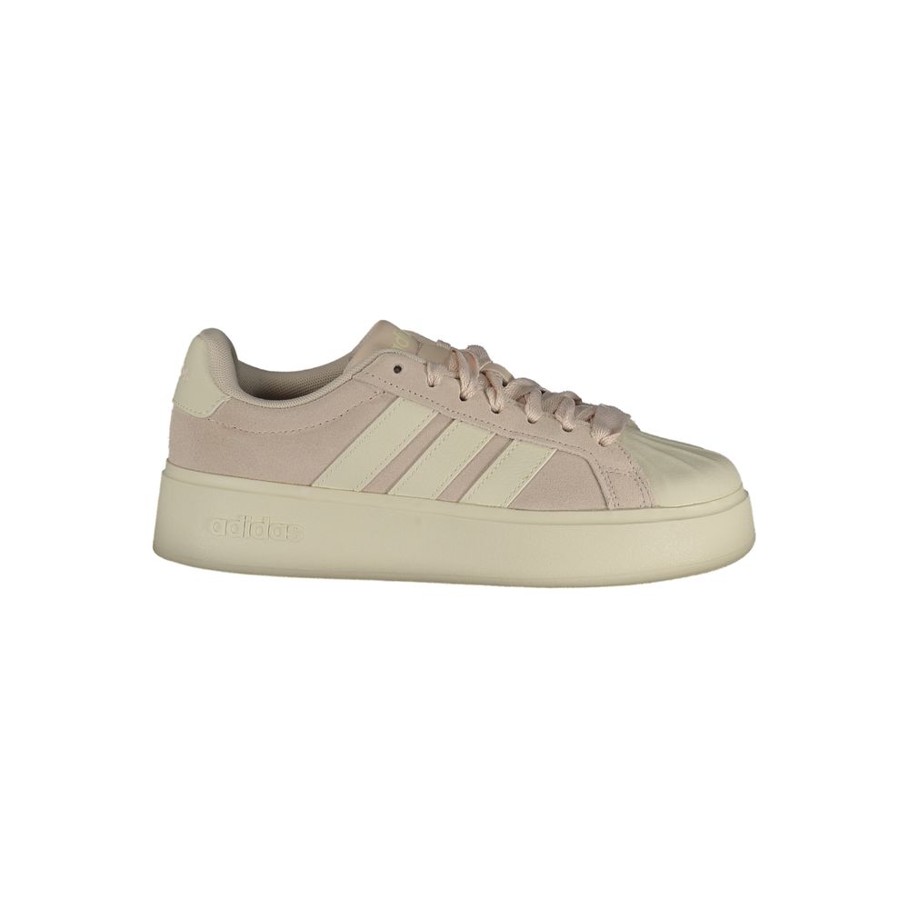 Adidas White Polyester Athletic Sneakers