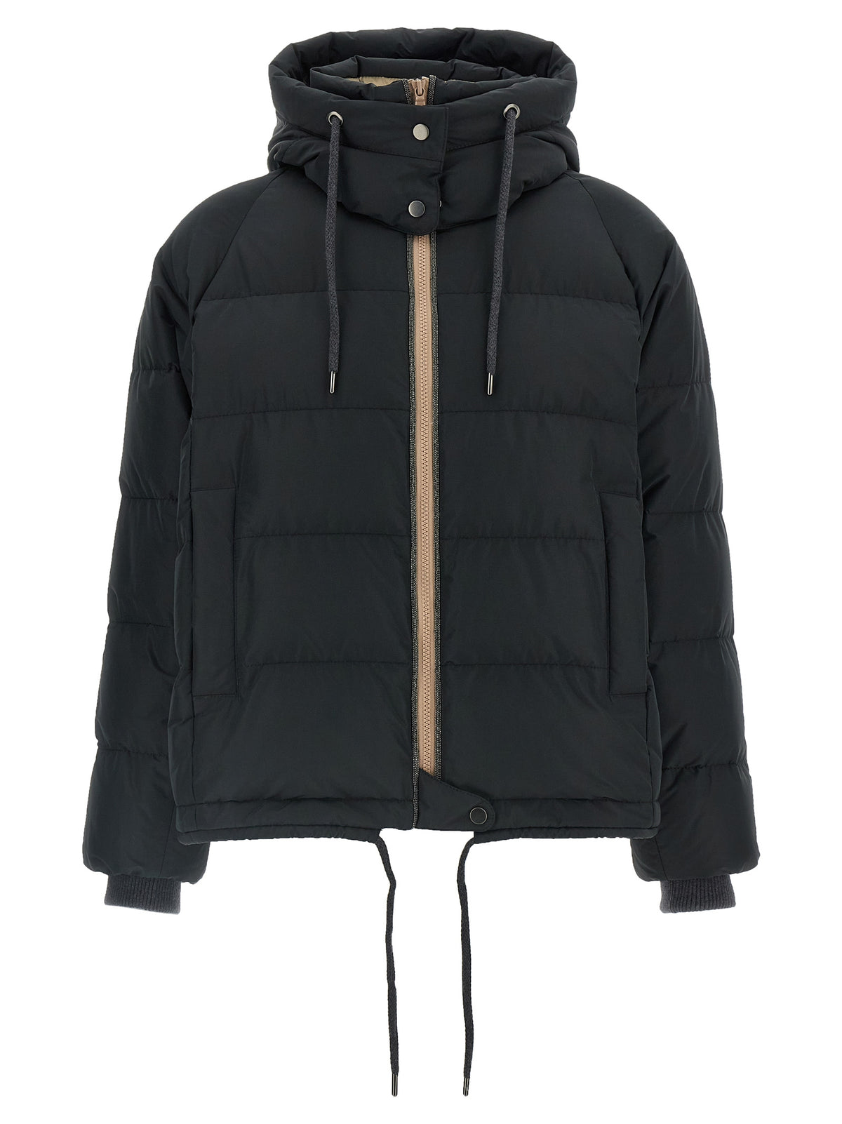 Brunello Cucinelli Black Cotton Full-Length Jacket