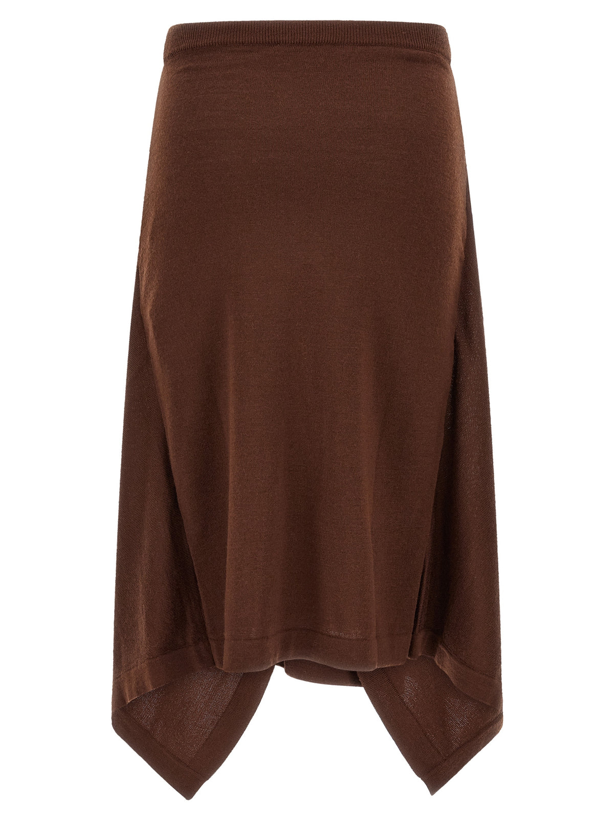 Lemaire Brown Wool Midi Skirt
