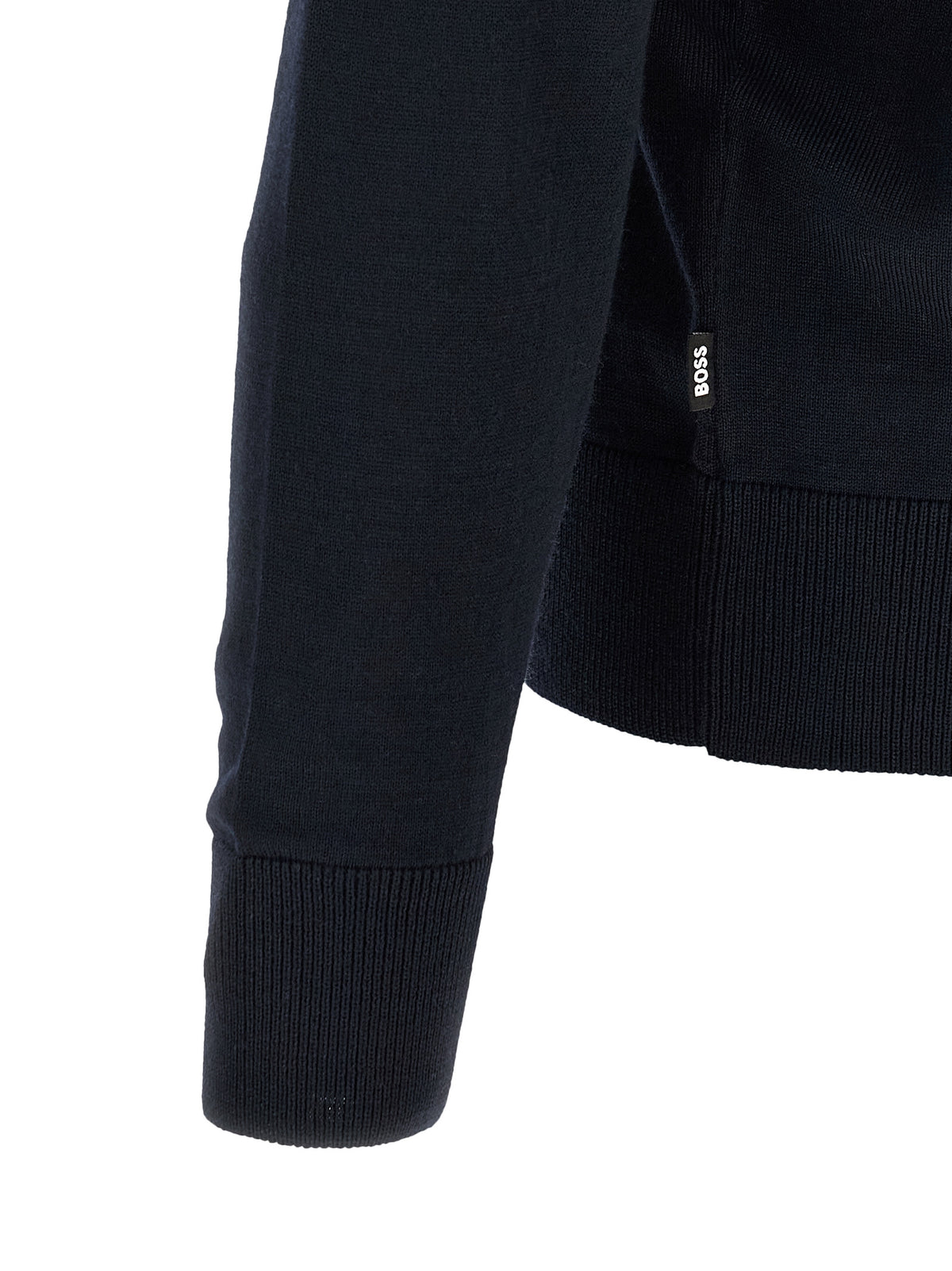Hugo Boss Blue Virgin Wool Cardigan