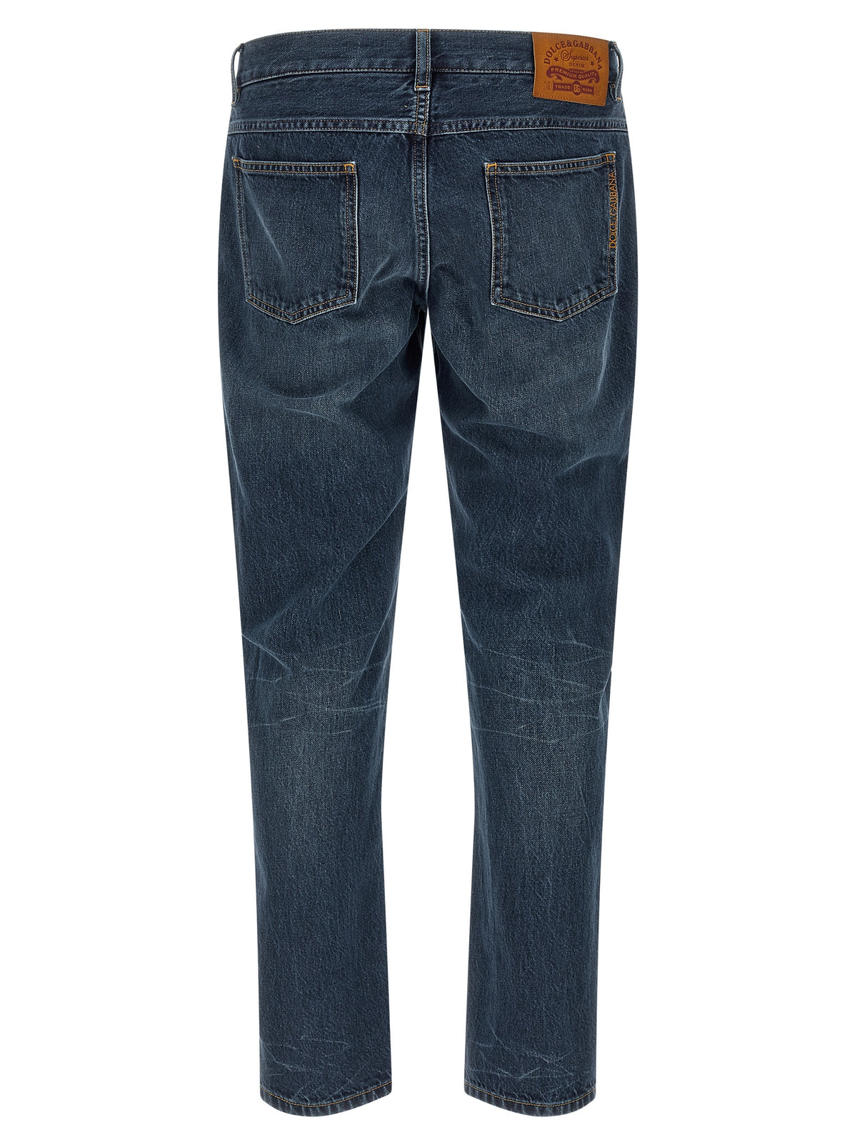 Dolce & Gabbana Blue Cotton Straight-Leg Jeans