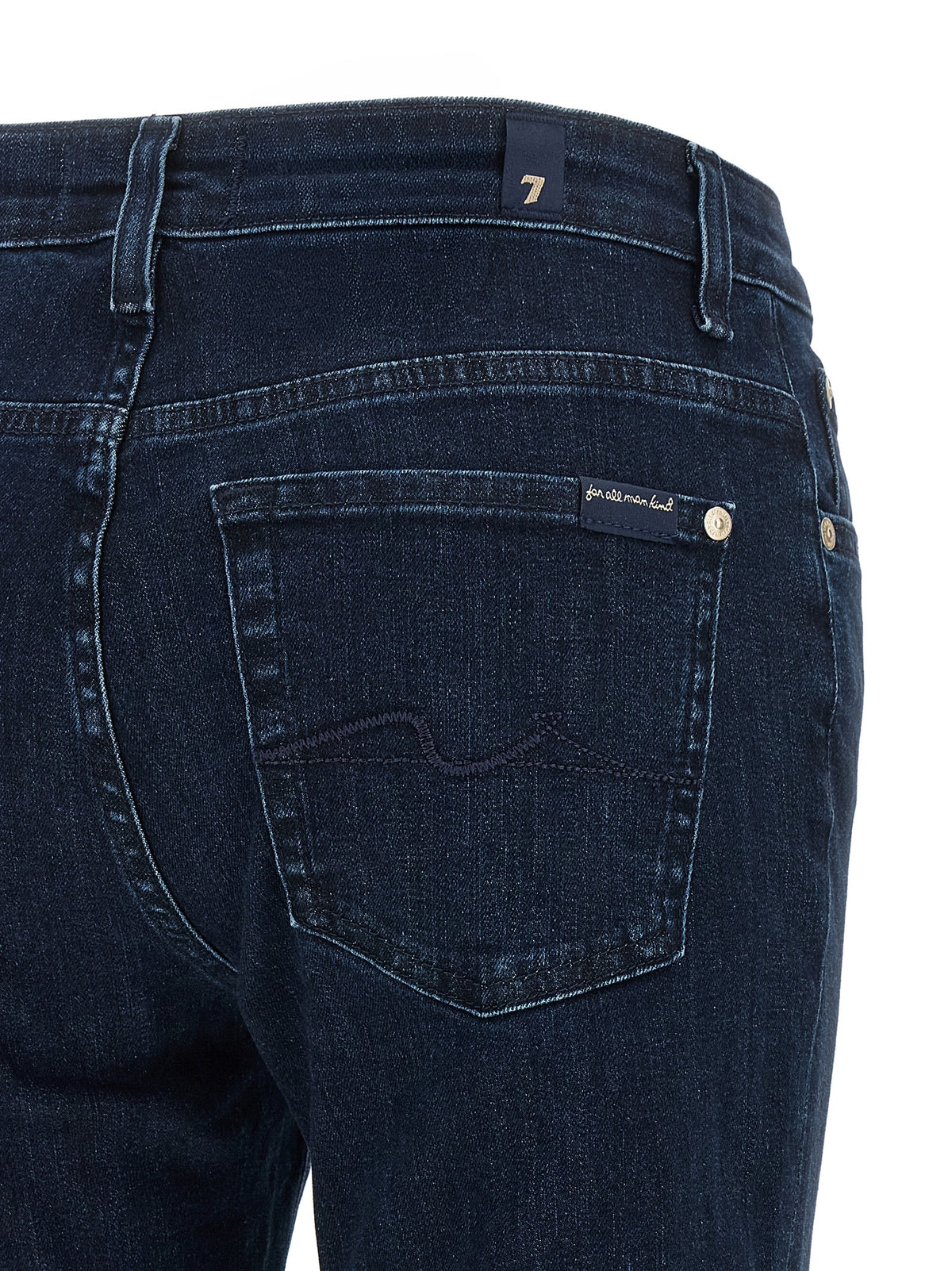 7 For All Mankind Blue Cotton Bootcut Jeans
