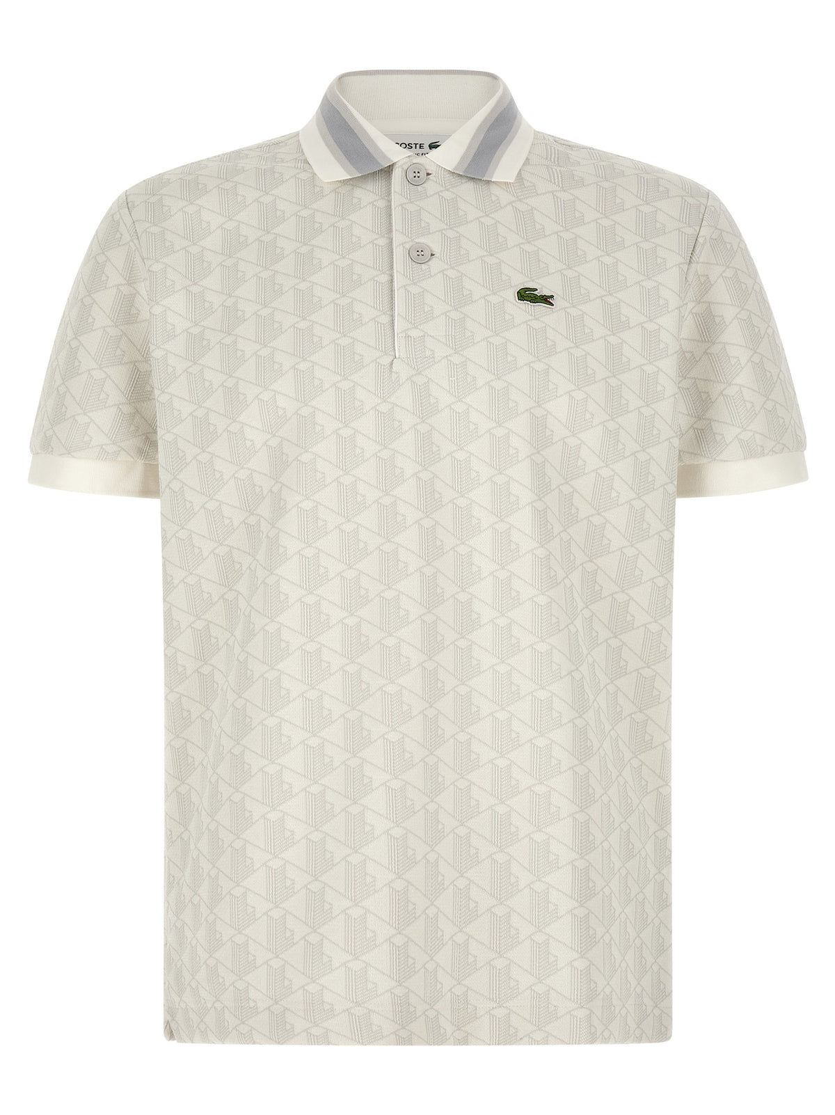 Lacoste White Polyester Polo Shirt
