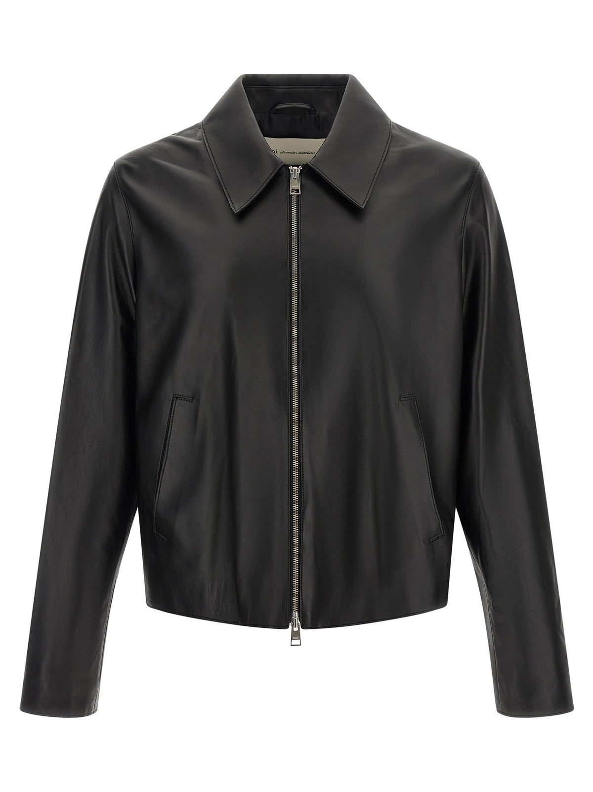 Ami Paris Black Lamb Leather Leather Jacket