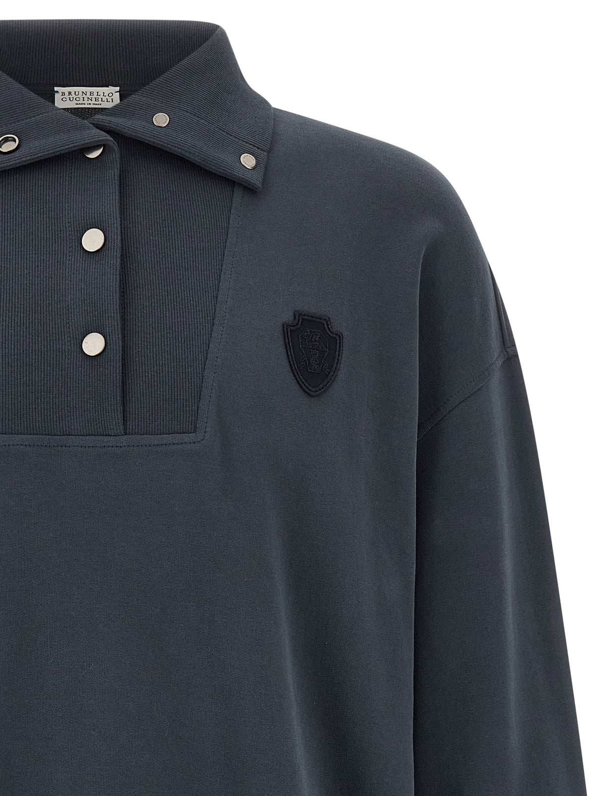 Brunello Cucinelli Blue Cotton Sweatshirt