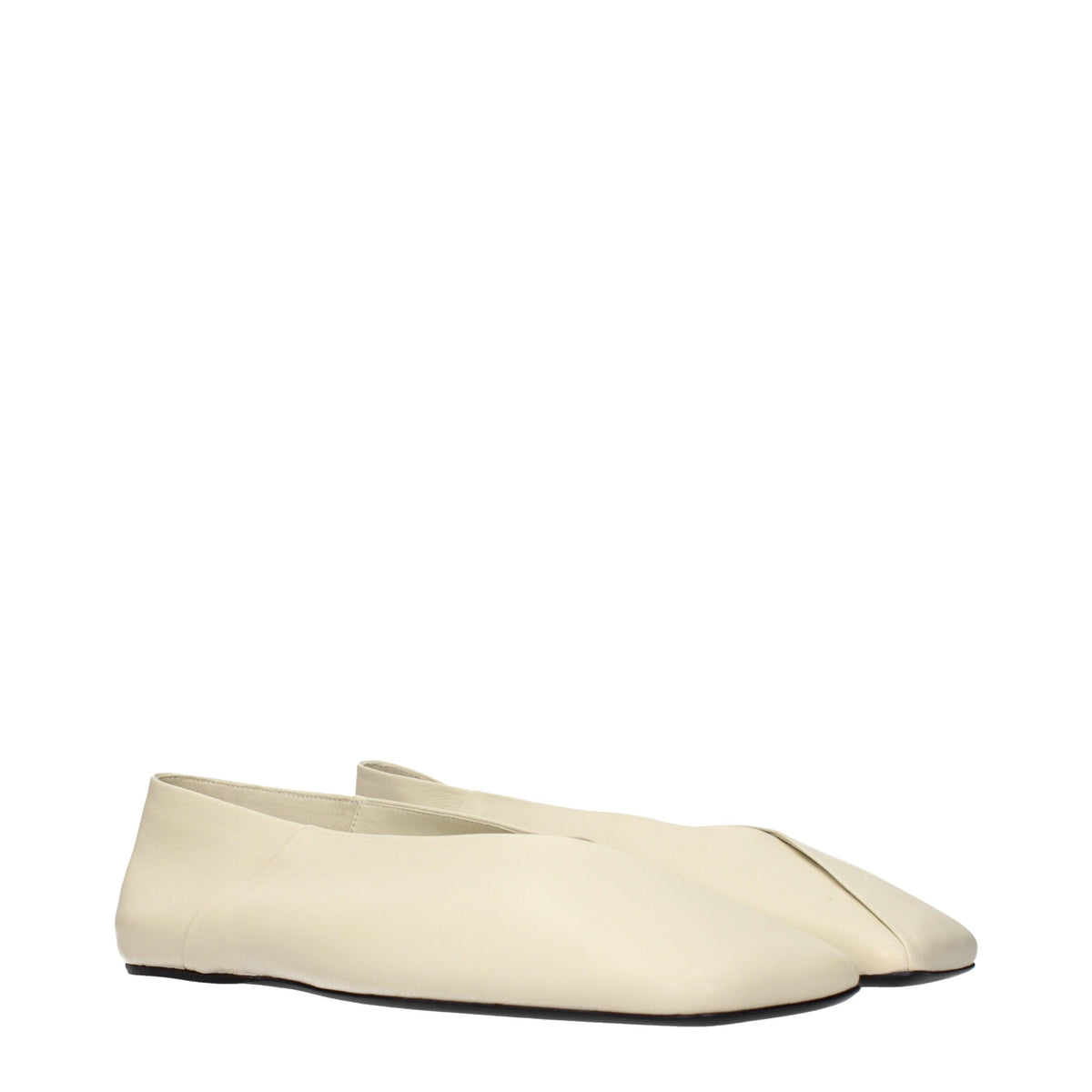 Jil Sander Beige Leather Ballet Flats