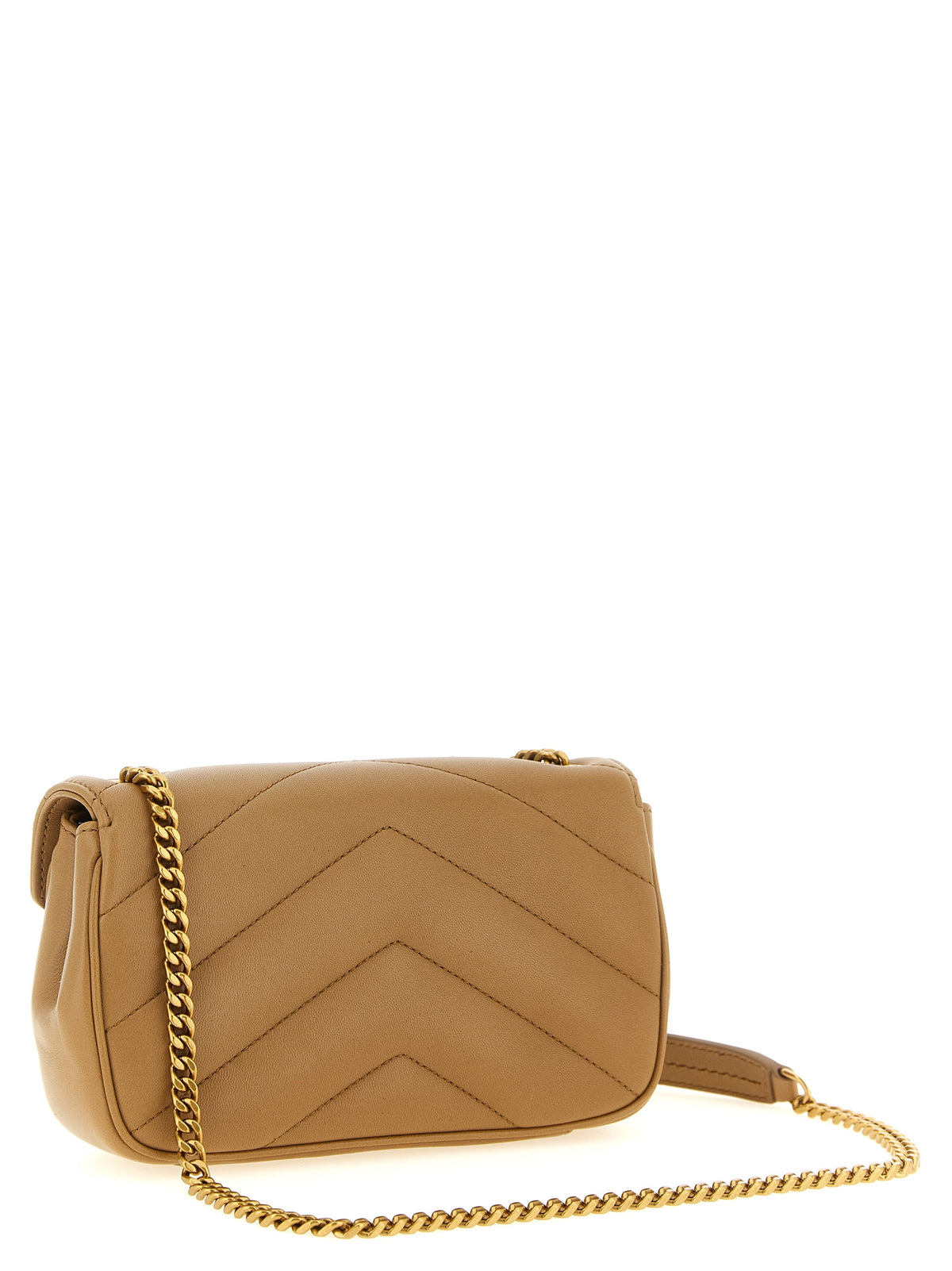 Saint Laurent Beige Lamb Leather Crossbody Bag