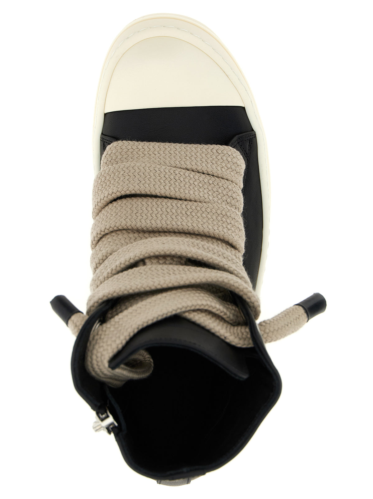 Rick Owens Bicolor Calfskin High Top Sneakers
