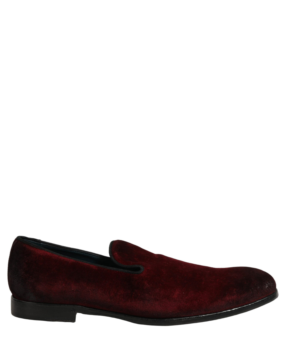 Dolce & Gabbana Maroon Suede Slip On Slippers Loafers Shoes