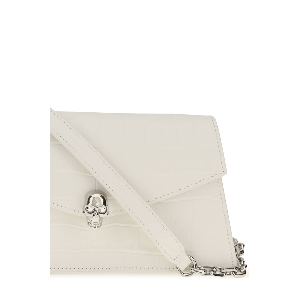 Alexander McQueen White Calf Leather Bos Taurus Clutch Bag