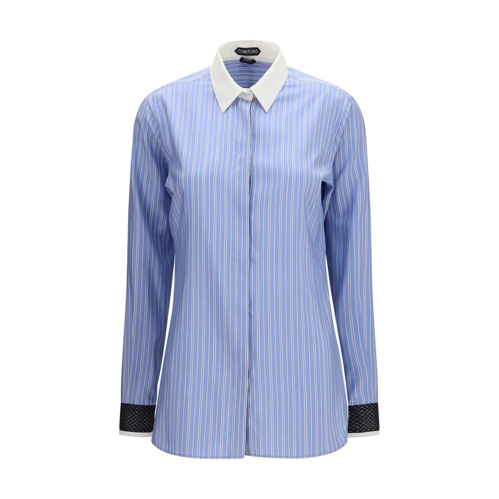 Tom Ford Blue Silk Dress Shirt