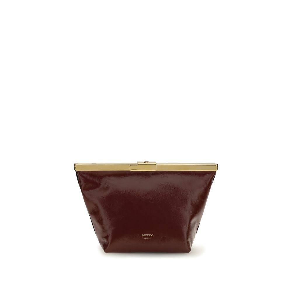 Jimmy Choo Bordeaux Calf Leather Bos Taurus Clutch Bag