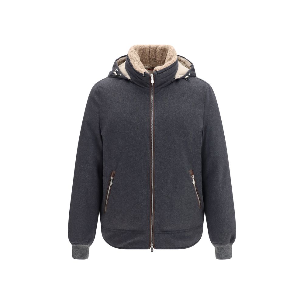 Brunello Cucinelli Gray Wool Oves Aries Full-Length Jacket