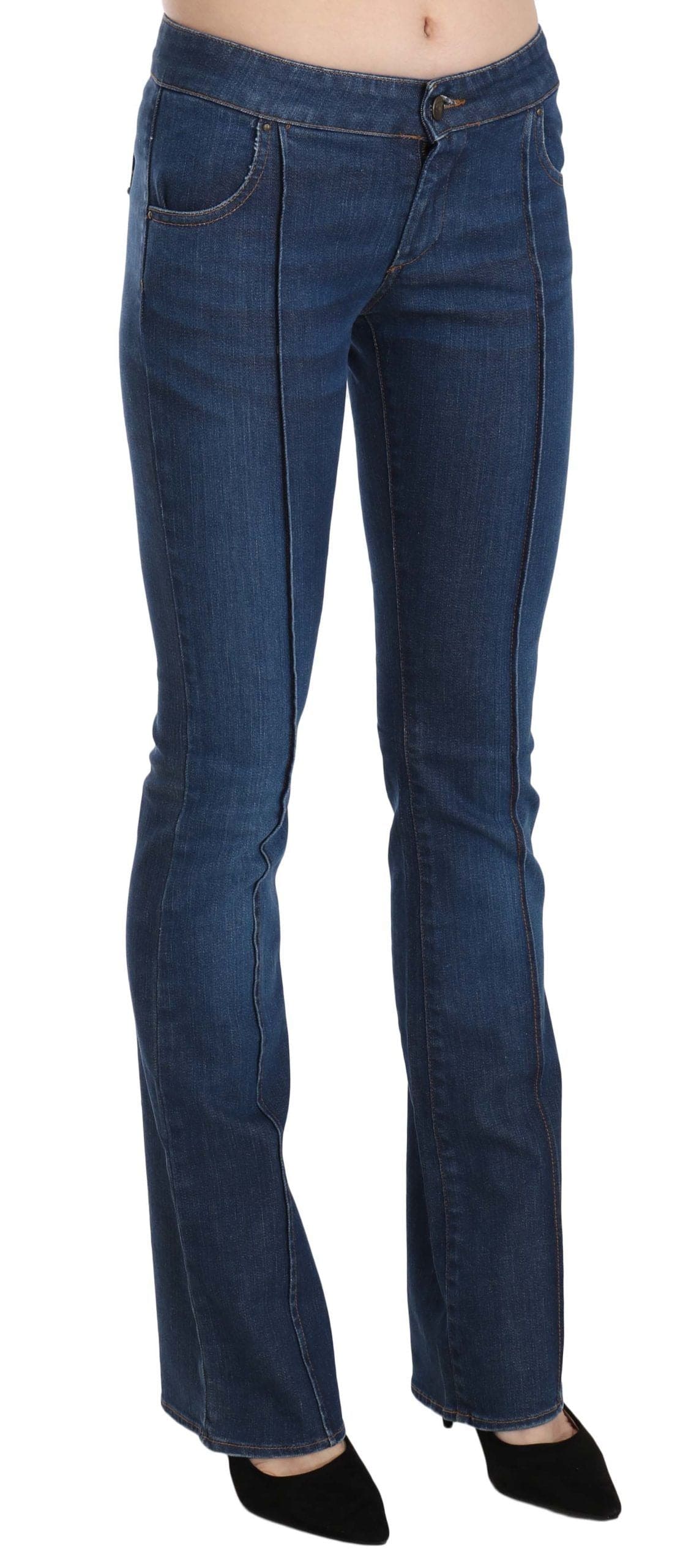 Pantalon en denim bootcut délavé bleu chic Just Cavalli