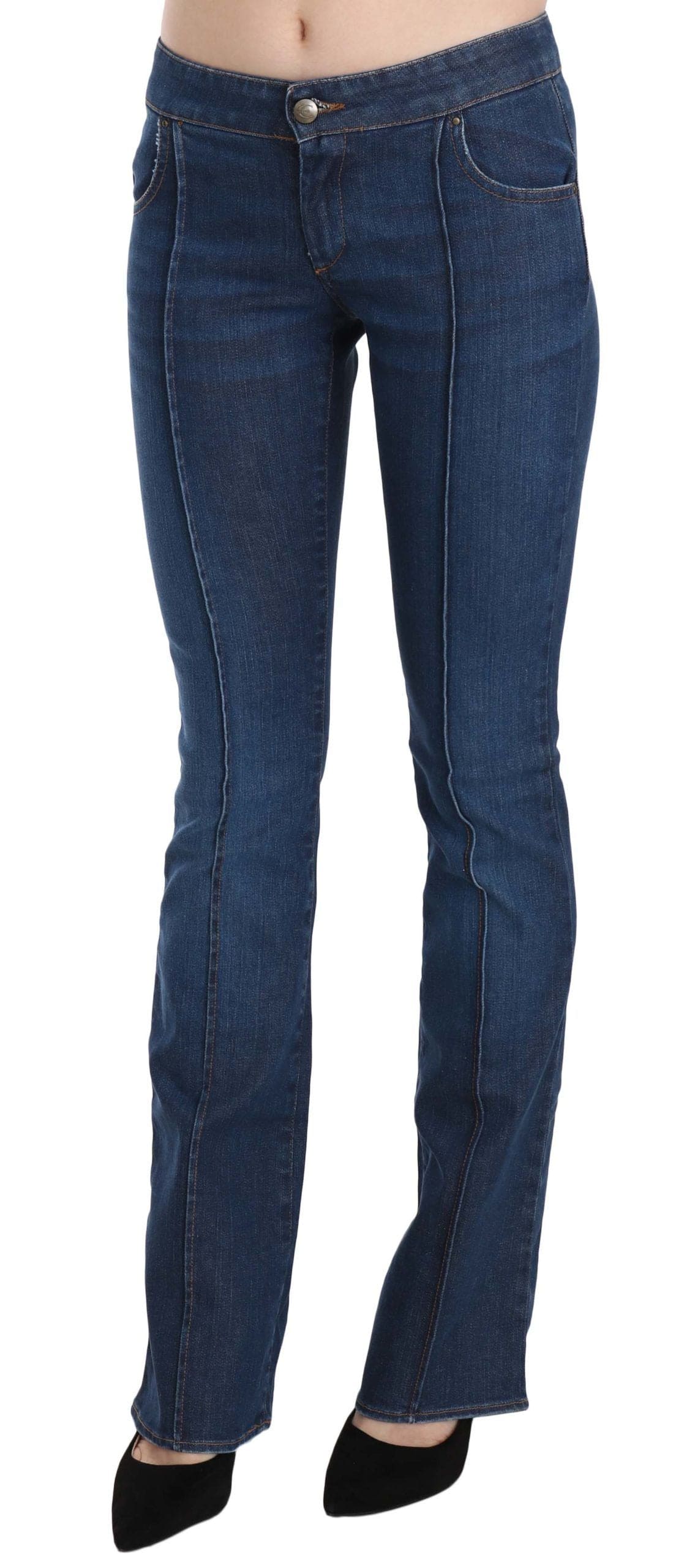 Pantalon en denim bootcut délavé bleu chic Just Cavalli