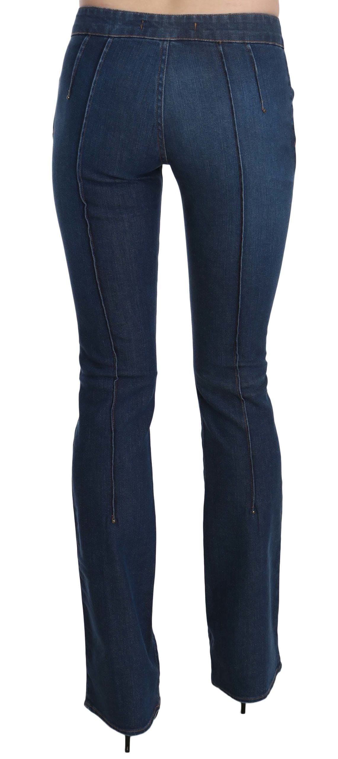 Pantalon en denim bootcut délavé bleu chic Just Cavalli