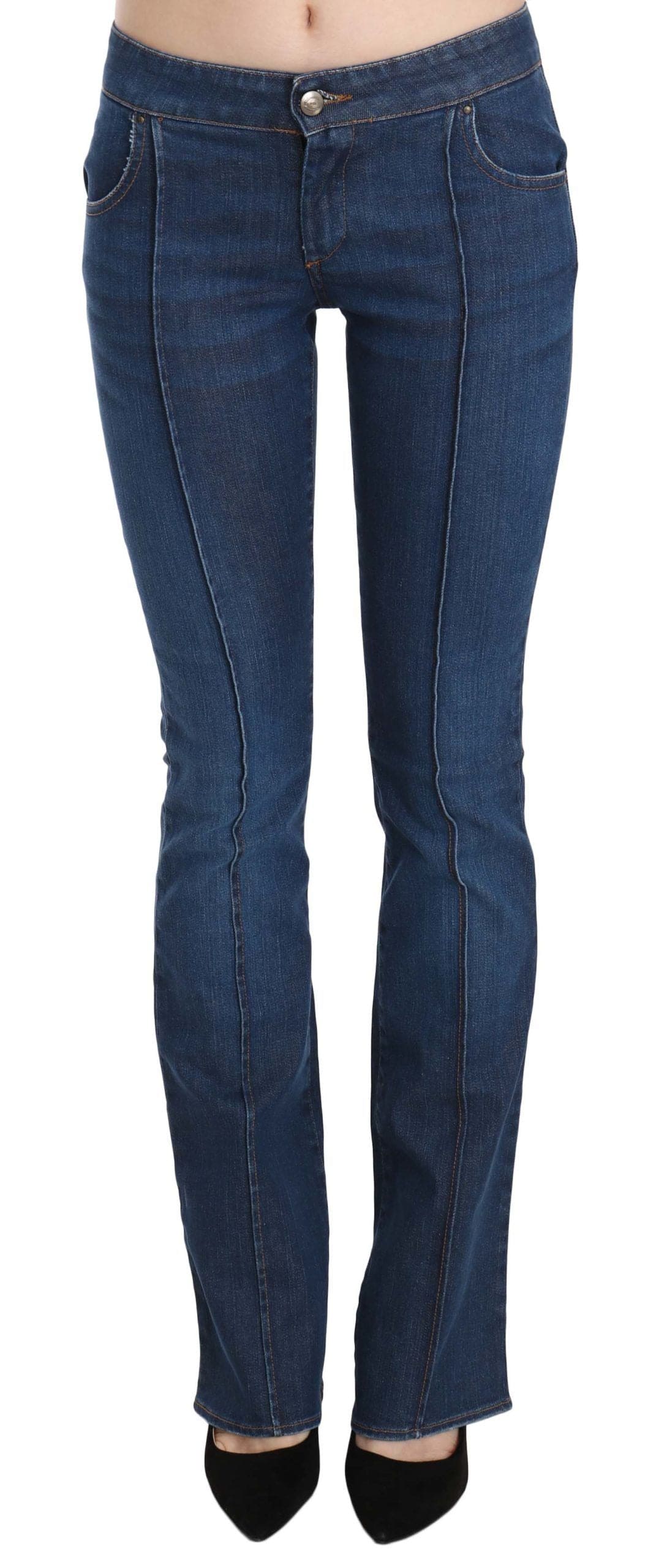 Pantalon en denim bootcut délavé bleu chic Just Cavalli