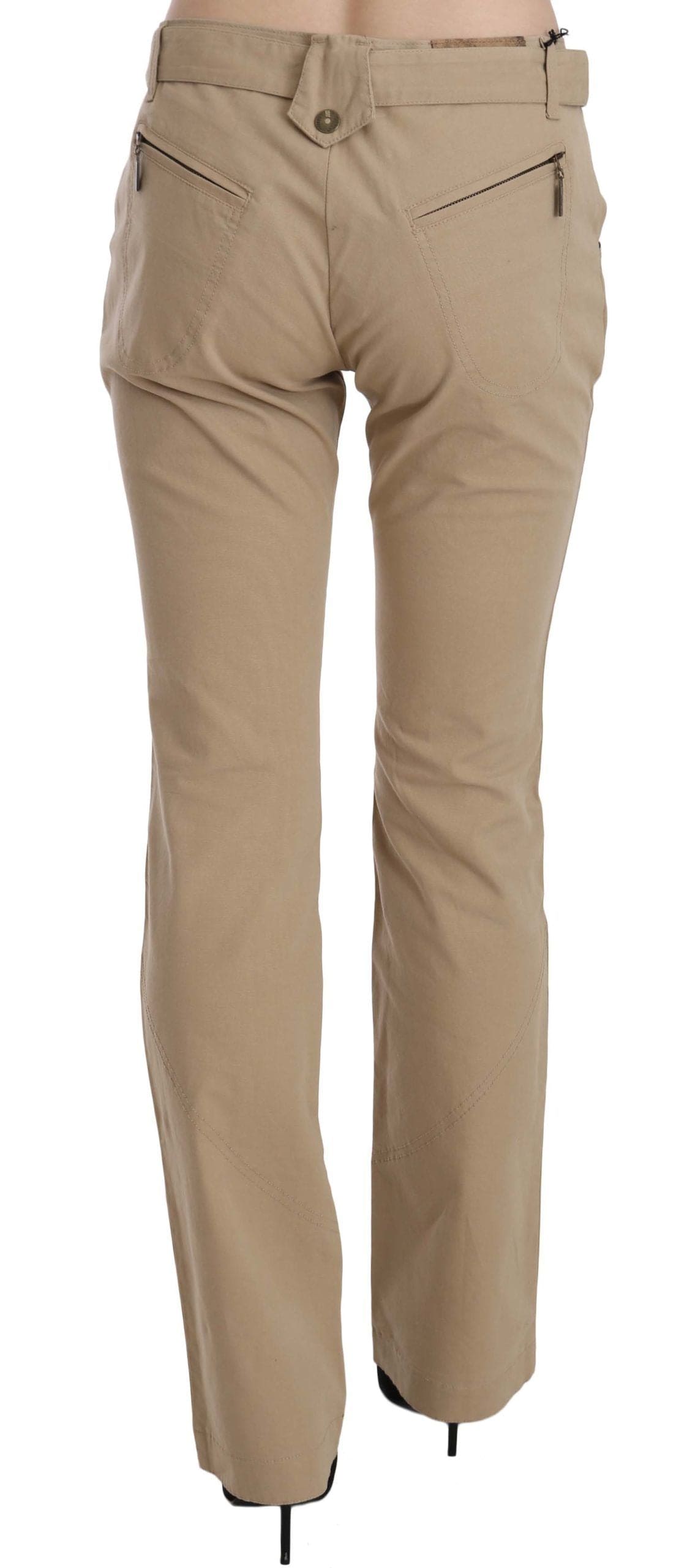 Pantalon droit taille moyenne beige Just Cavalli