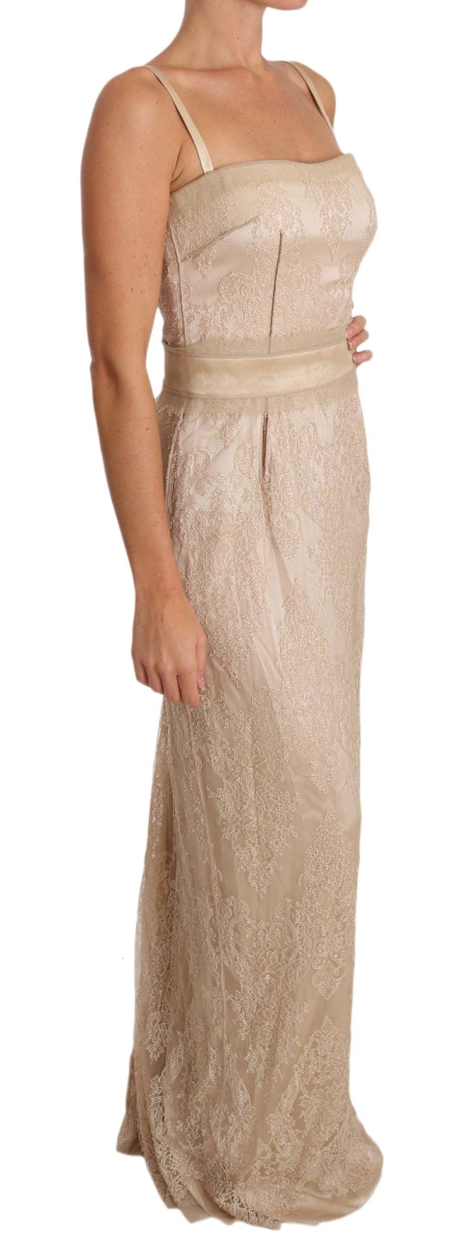 Robe fourreau longue beige élégante Dolce &amp; Gabbana