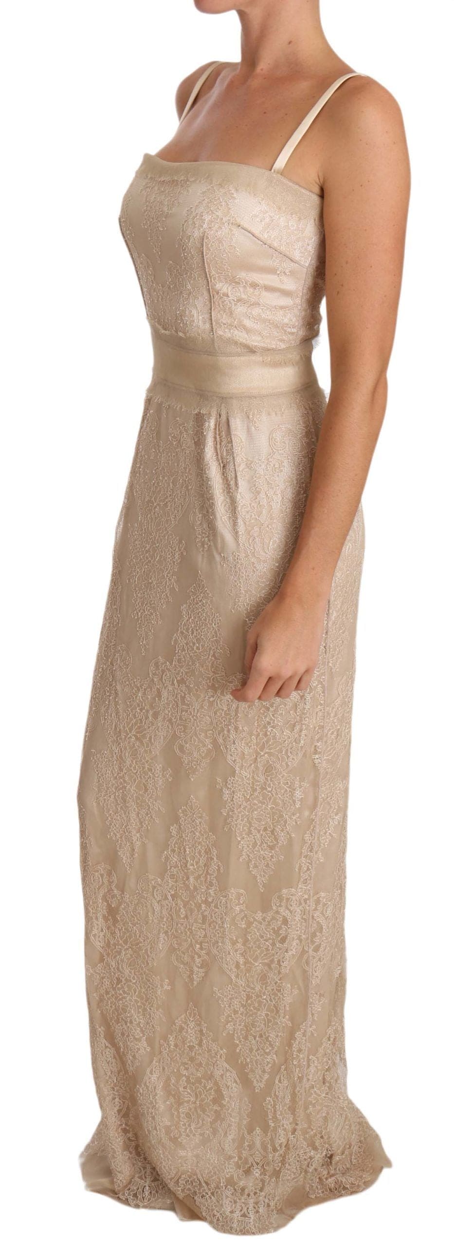 Robe fourreau longue beige élégante Dolce &amp; Gabbana