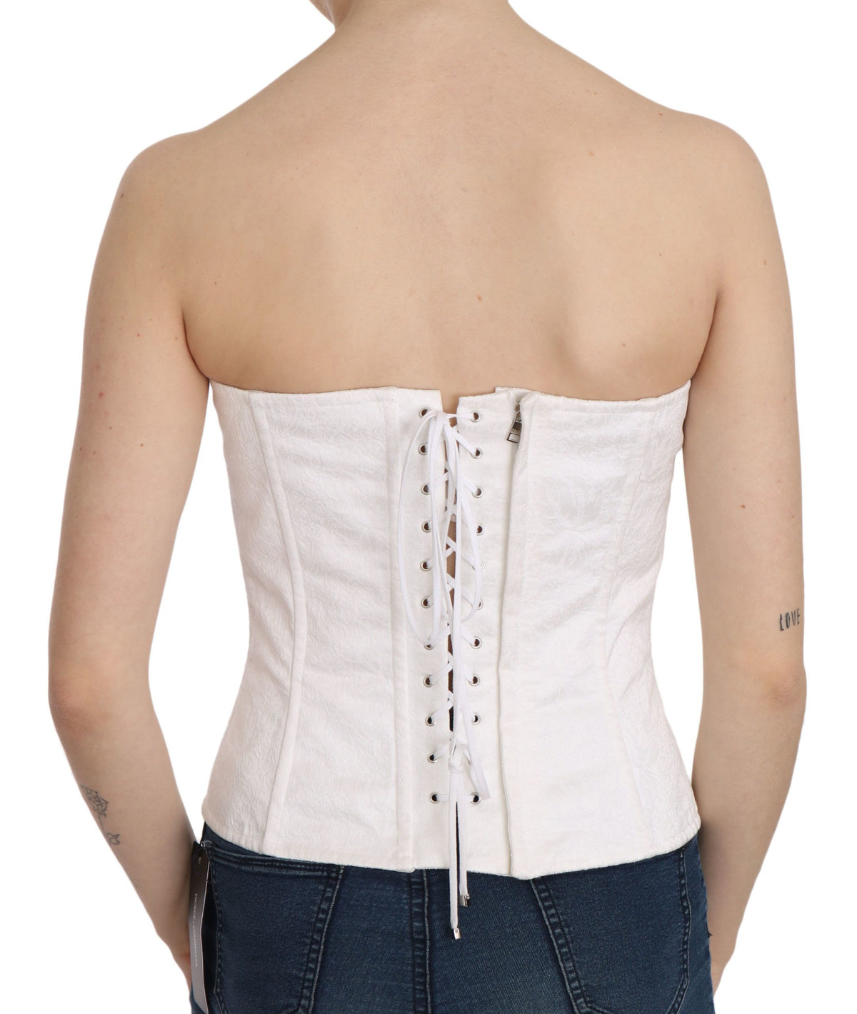 Haut corset sans bretelles blanc élégant Dolce &amp; Gabbana