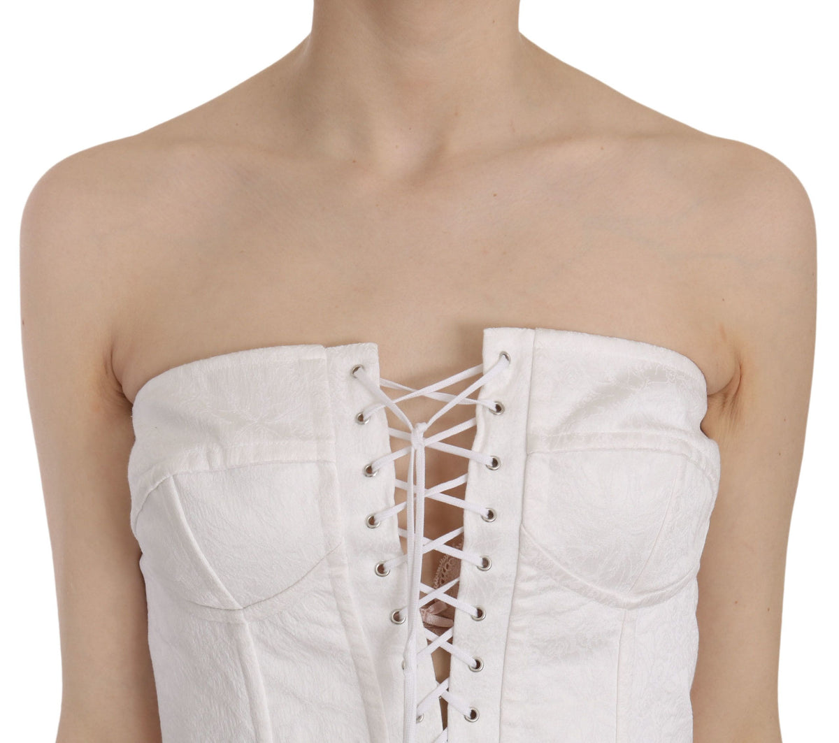 Haut corset sans bretelles blanc élégant Dolce &amp; Gabbana