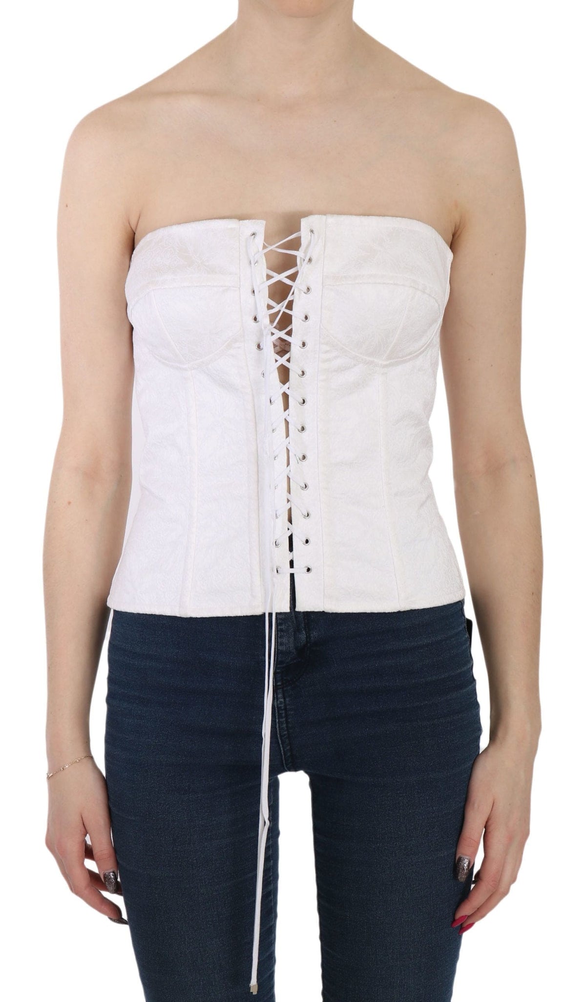 Haut corset sans bretelles blanc élégant Dolce &amp; Gabbana