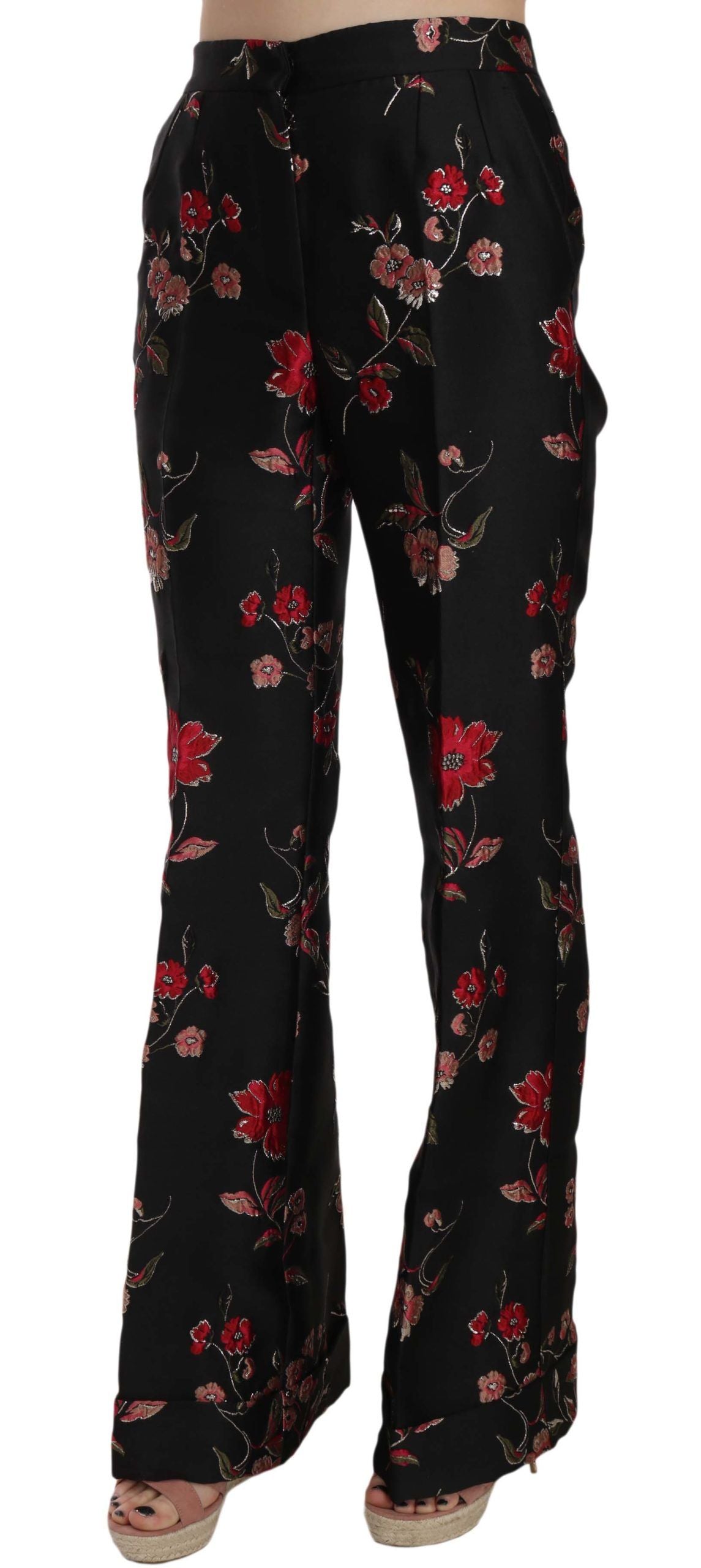 Pantalones de corte recto con estampado floral elegante de Dolce &amp; Gabbana