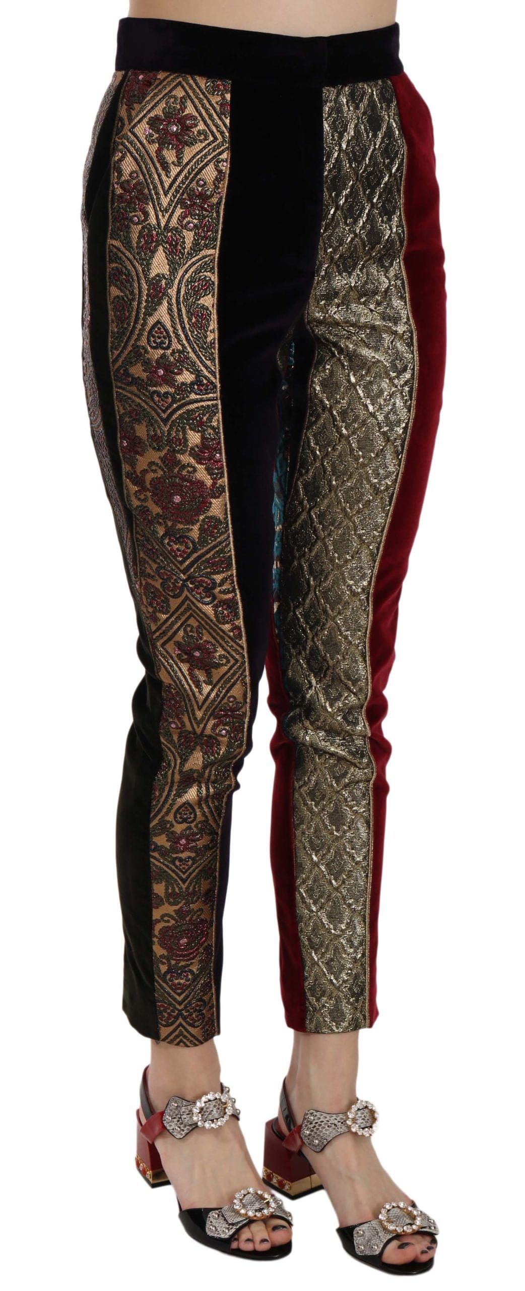 Pantalon court élégant en jacquard multicolore Dolce &amp; Gabbana