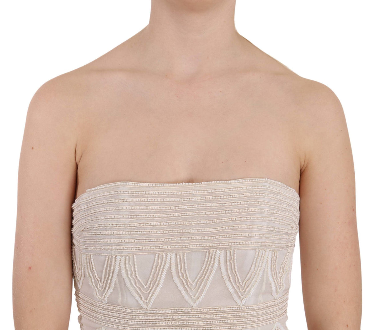 Robe courte en soie beige à ornements chic de John Richmond