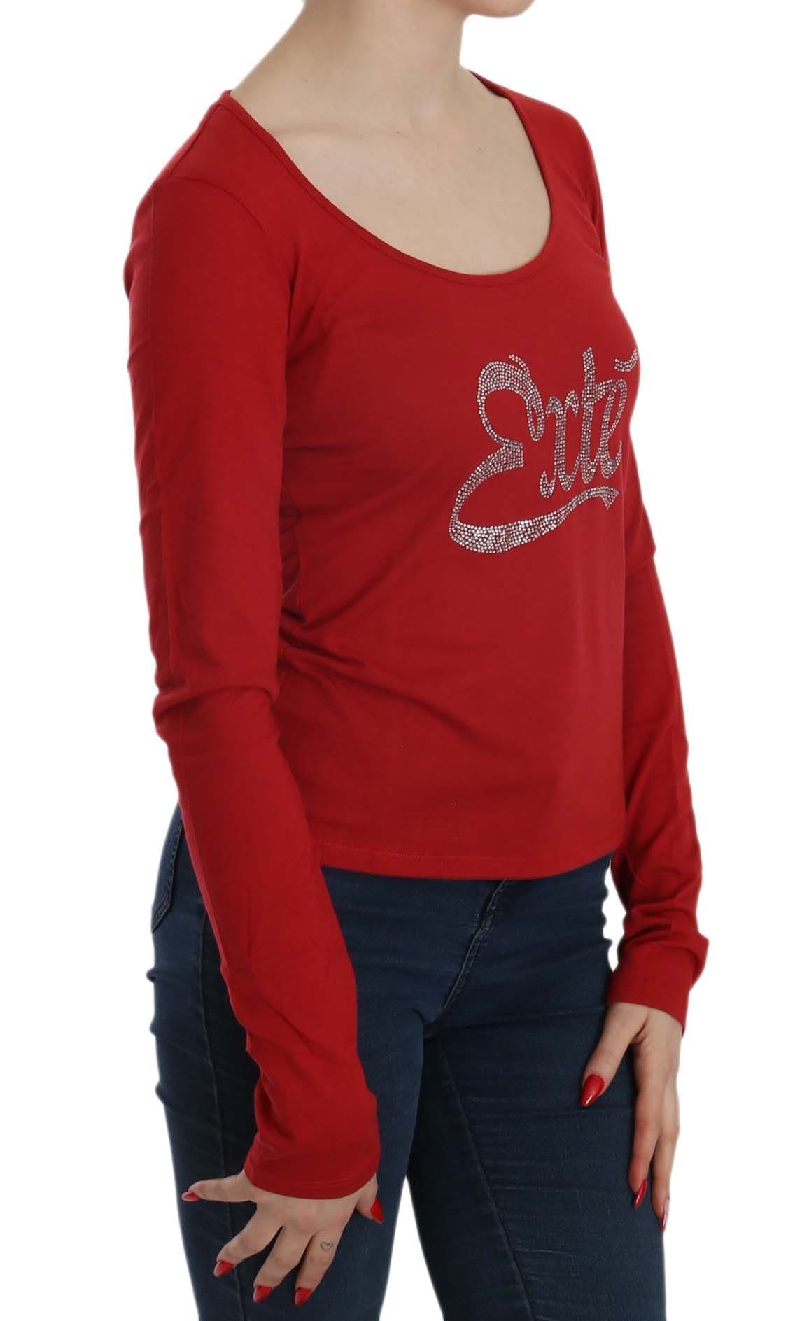 Blusa roja con adornos de cristales de Exte