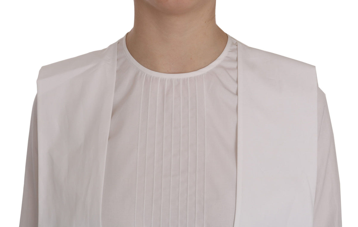 Top elegante de cuello redondo de algodón blanco de Dsquared²