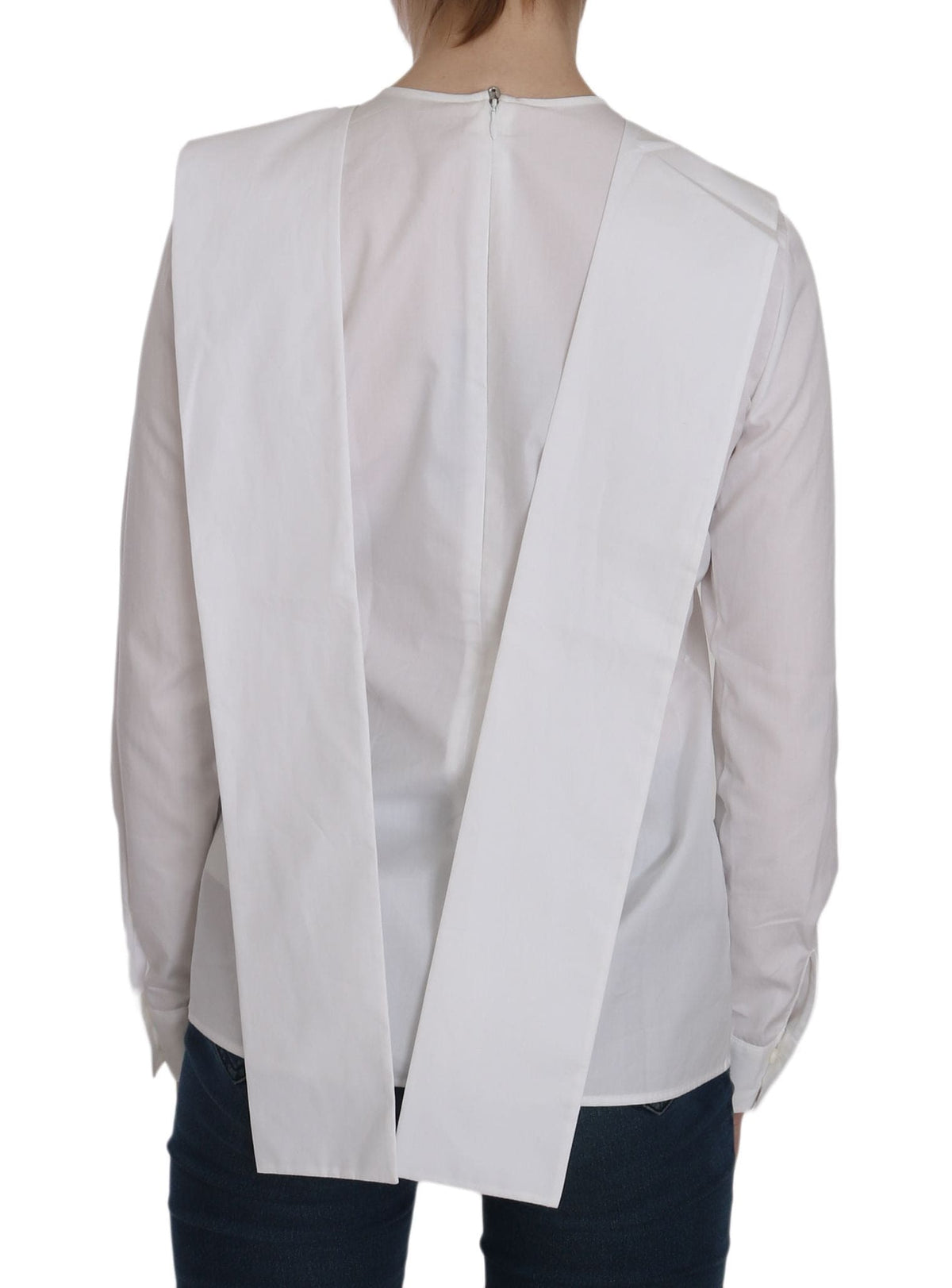 Top elegante de cuello redondo de algodón blanco de Dsquared²