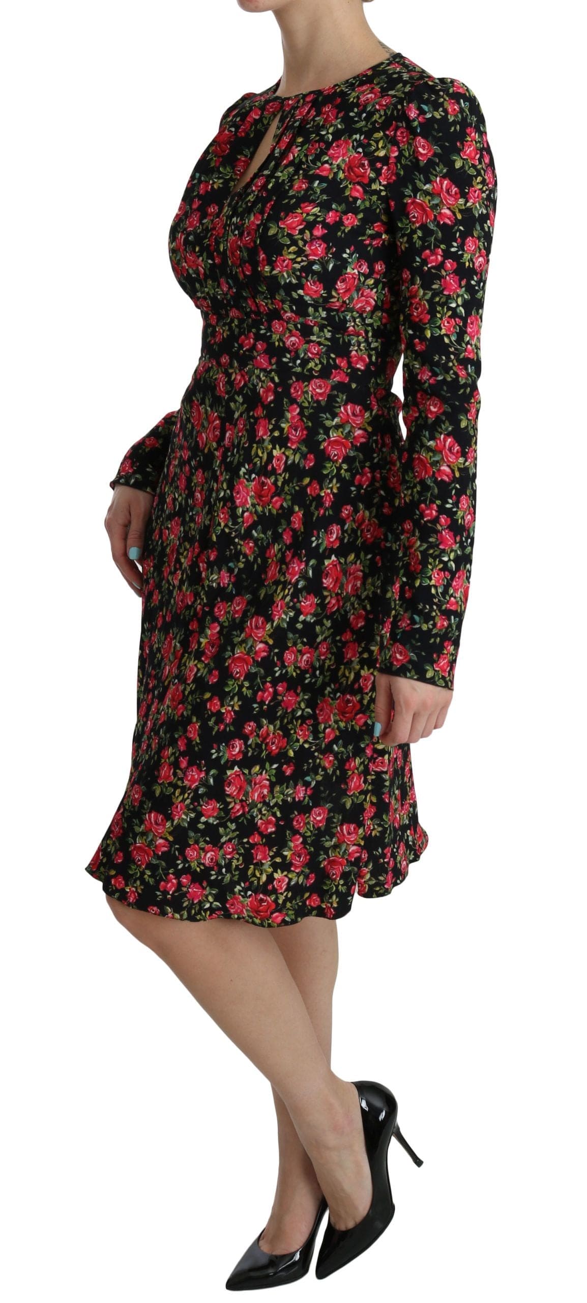 Vestido de viscosa con estampado floral y largo hasta la rodilla de Dolce &amp; Gabbana