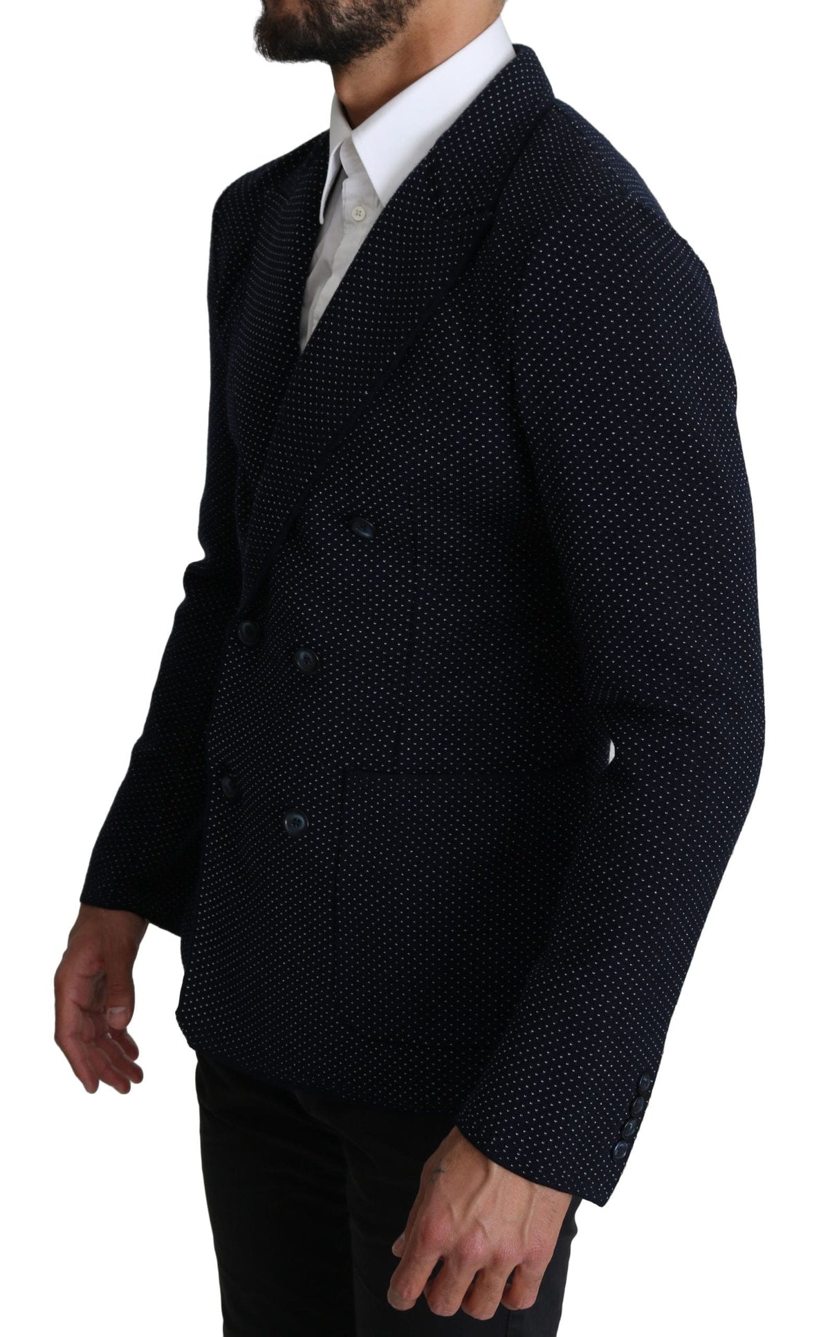 Blazer elegante de corte entallado con lunares en azul oscuro de Dolce &amp; Gabbana