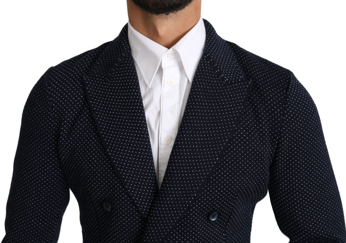 Blazer elegante de corte entallado con lunares en azul oscuro de Dolce &amp; Gabbana