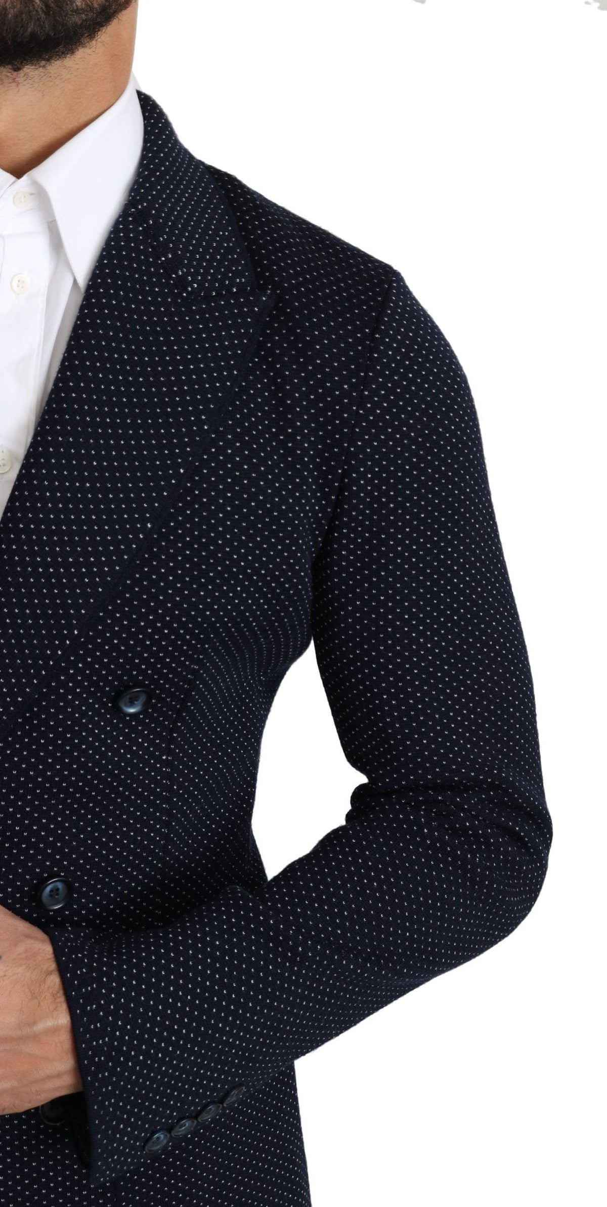 Blazer elegante de corte entallado con lunares en azul oscuro de Dolce &amp; Gabbana