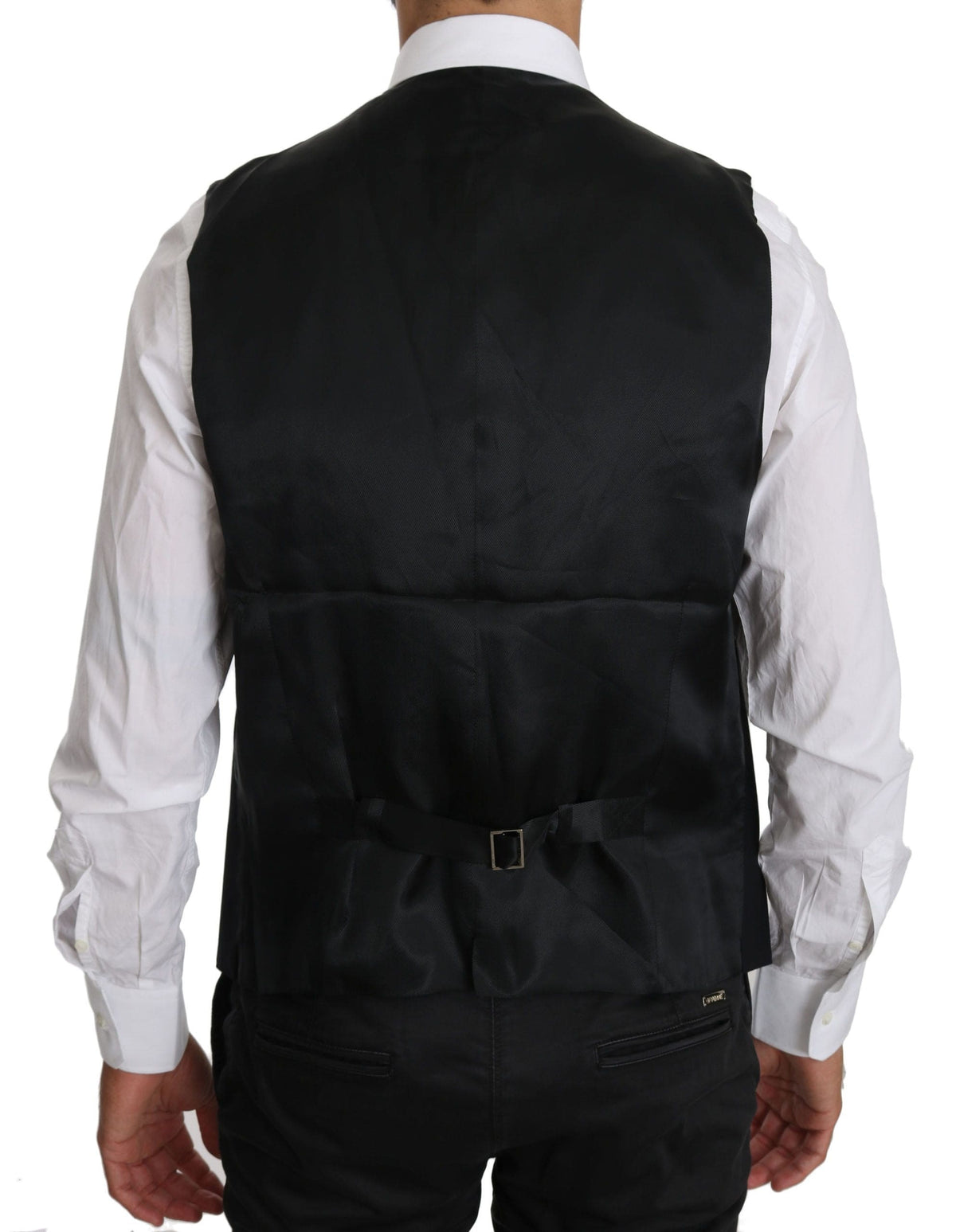 Dolce & Gabbana Sleek Black Cotton Blend Dress Vest