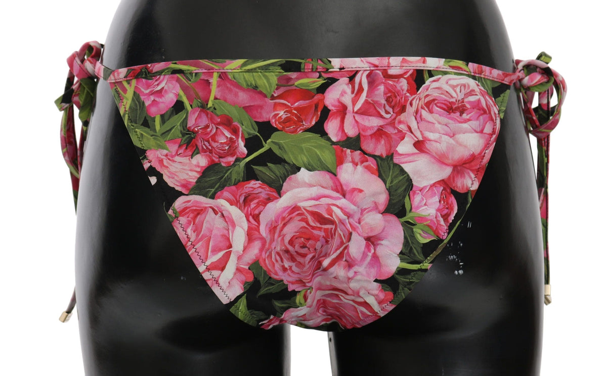 Bas de bikini élégant à motif rose Dolce &amp; Gabbana