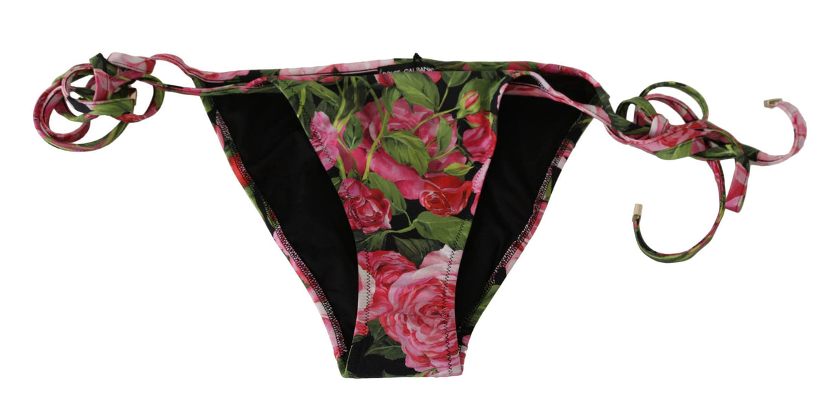 Bas de bikini élégant à motif rose Dolce &amp; Gabbana