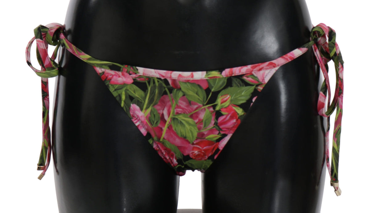 Bas de bikini élégant à motif rose Dolce &amp; Gabbana