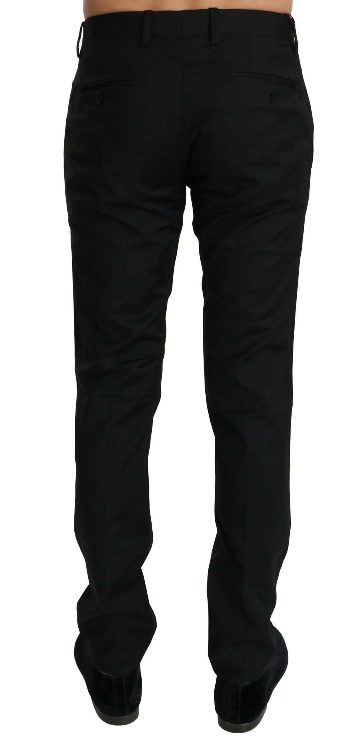 Pantalon habillé en laine noire élégant Dolce &amp; Gabbana