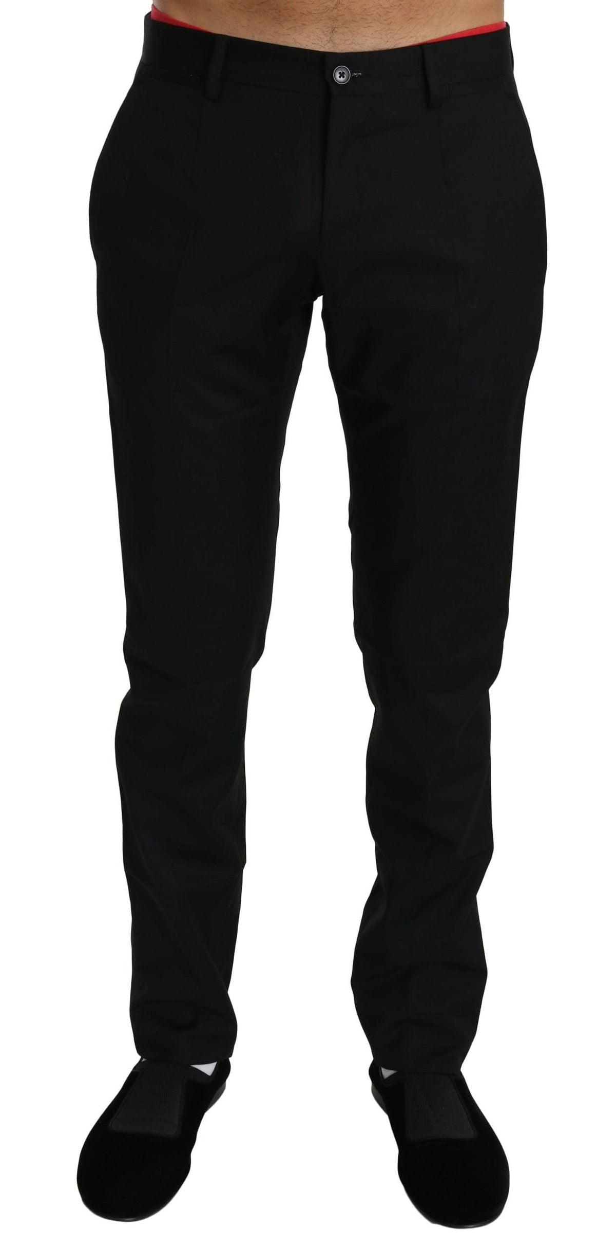 Pantalon habillé en laine noire élégant Dolce &amp; Gabbana