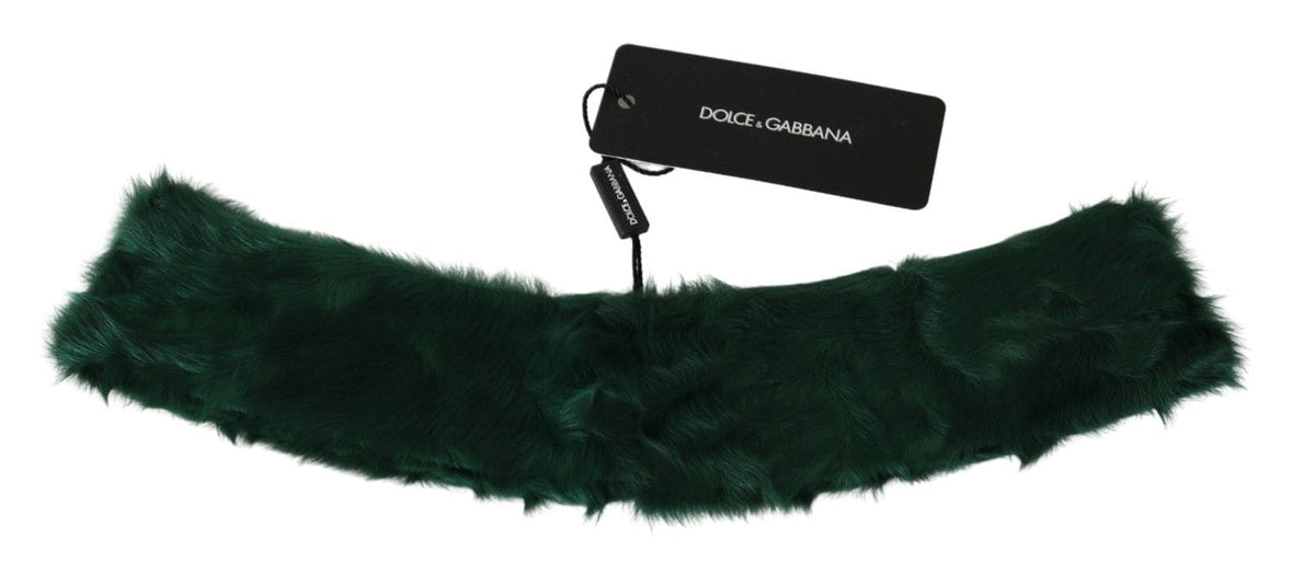 Écharpe luxueuse en cuir d'agneau vert Dolce &amp; Gabbana pour femme