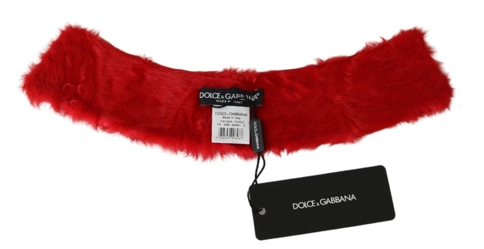 Écharpe élégante en cuir d'agneau rouge Dolce &amp; Gabbana