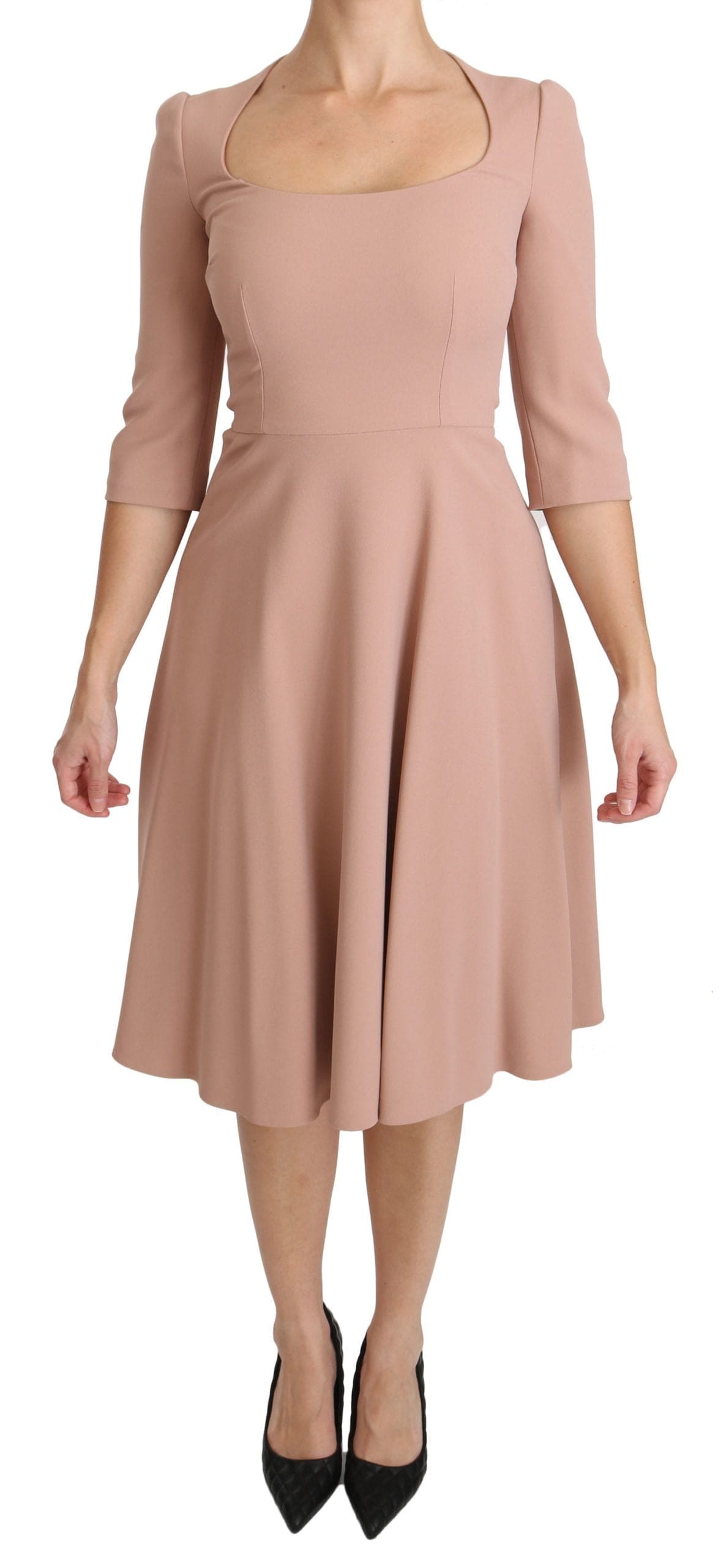 Robe trapèze rose clair élégante Dolce &amp; Gabbana longueur genou