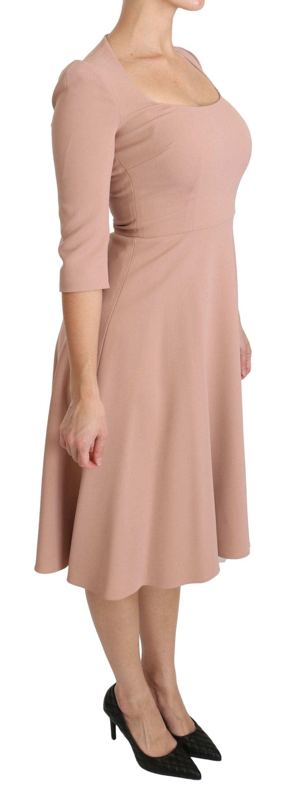 Robe trapèze rose clair élégante Dolce &amp; Gabbana longueur genou