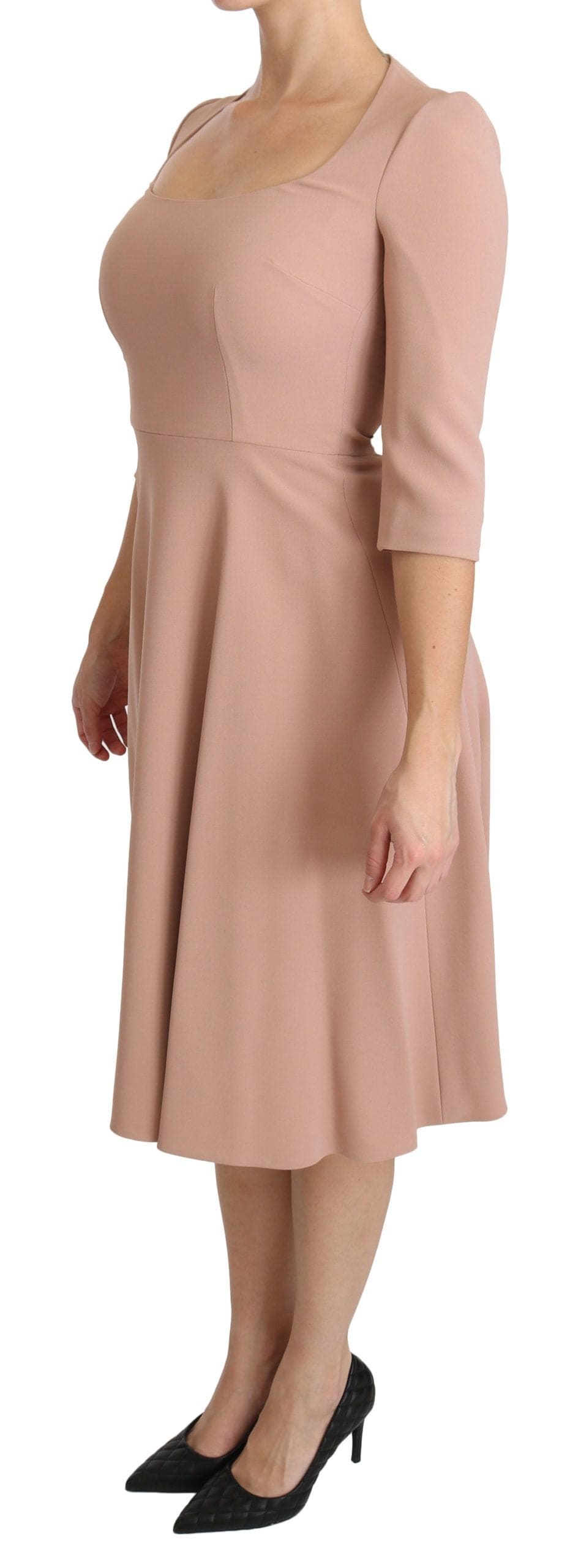 Robe trapèze rose clair élégante Dolce &amp; Gabbana longueur genou