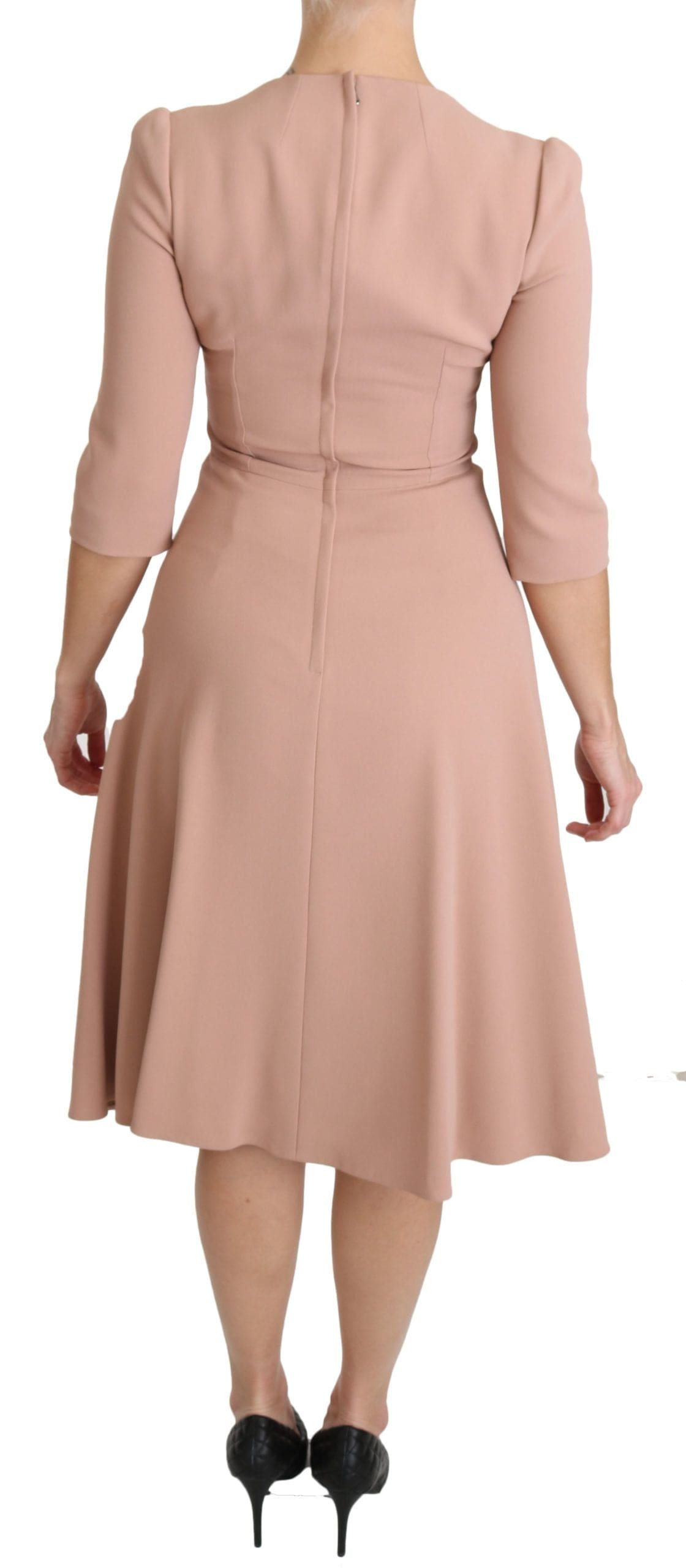 Robe trapèze rose clair élégante Dolce &amp; Gabbana longueur genou